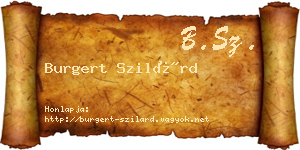 Burgert Szilárd névjegykártya